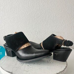Lane PLAIN JANE Slingback Mules Womens Cowboy Boots 8 Western Black Cowgirl